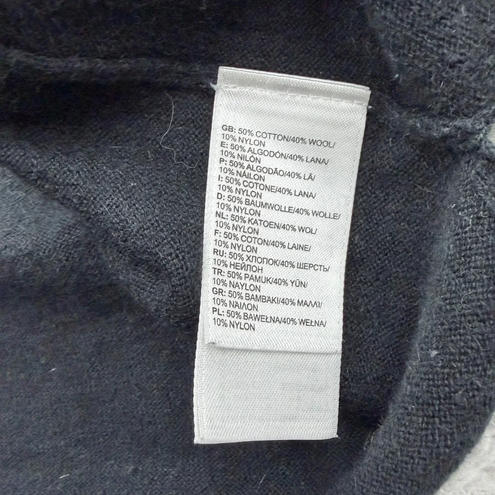 The North Face Mens‎ Black Quarter Zip Cotton Wool Blend Sweater Small Mock Neck